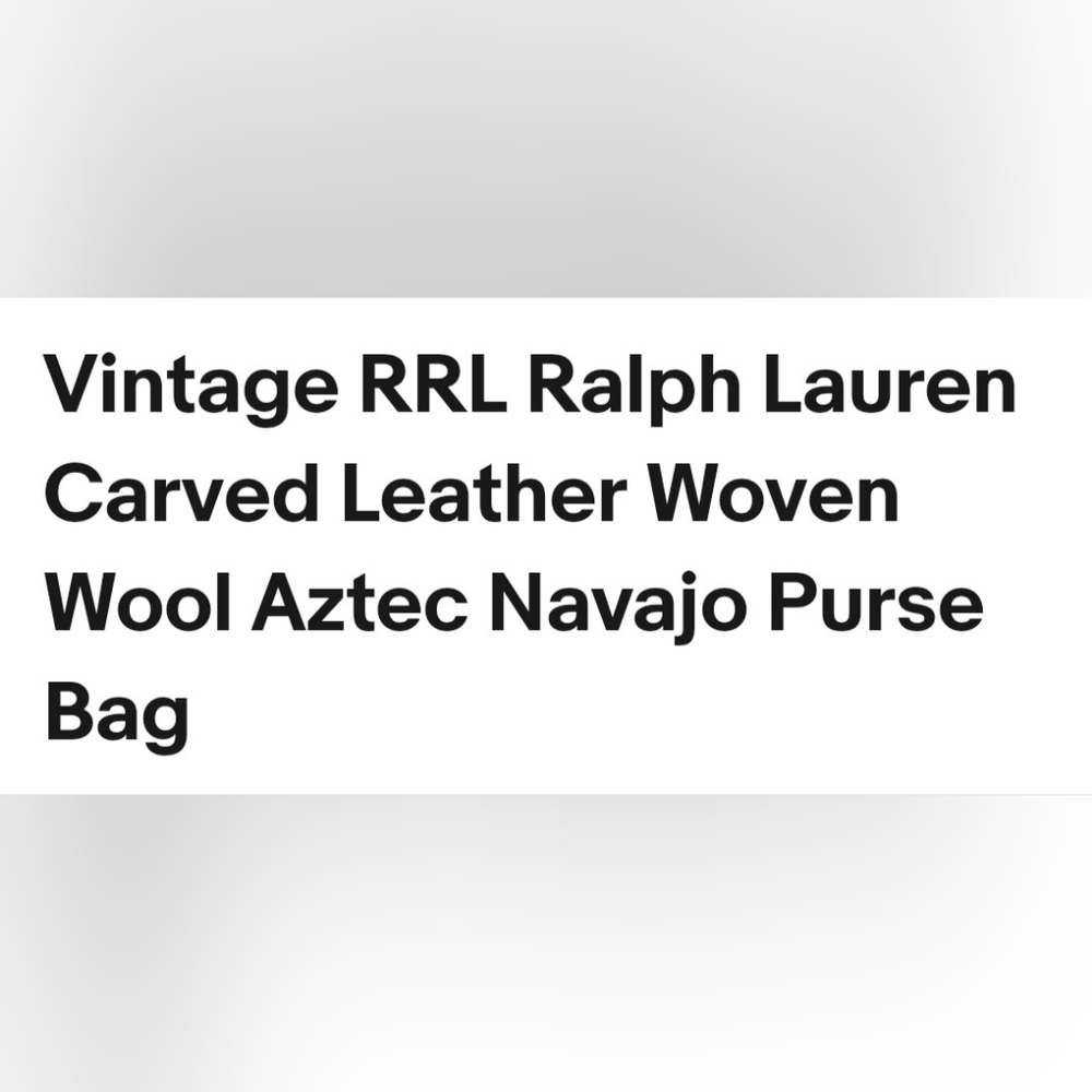 RRL Aztec Tooled Leather And Carpet Bag - Picture 10 of 11